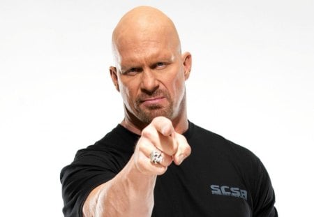 steve austin - pointing, finger, bottom, line