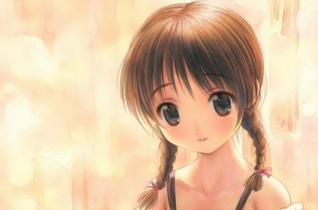 cute girl - big eyes, pig tails, girl, cute, eyes, little, lovely, young