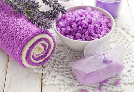 Spa - lavender, purple, spa, photography, towel, soap