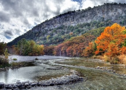 Lake - lake, rocks, landscape, tree, nature, mountain, autumn