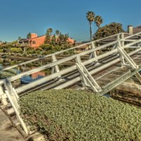 bridges on canal in venice california hdr