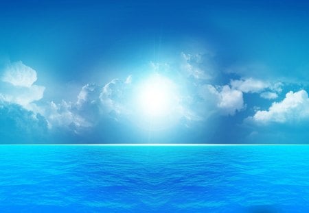 Ocean - nature, blue, beautiful, ocean, sky