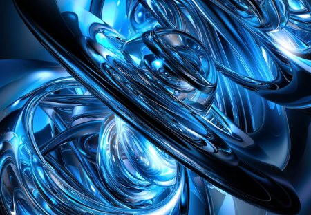 blue abstract - abstract, 3d, blue, blues