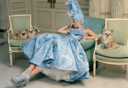 by Tim Walker - puppies, model, ritz, photography, vogue