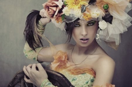 Beauty Girl - beauty girl, woman, flowers, flower