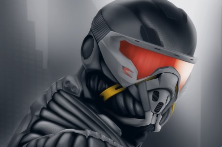 Crysis - Crysis, Nanosuit, Alcatraz, Nomad, Game, mask, face, cloak mode, Shooter