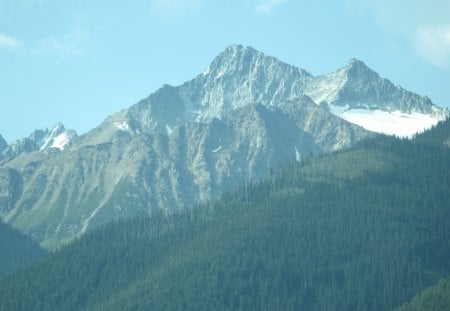 The Rockies mountains in BC - Canada 05 - Mountains, blue, green, photography, snow, summit, sky