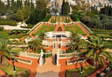 Great view of Haifa - great, haifa, houses, garden