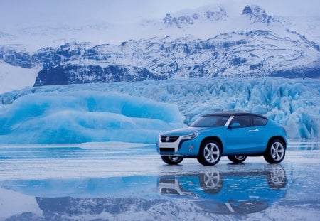 auto Volkswagen - snow, road, winter, car