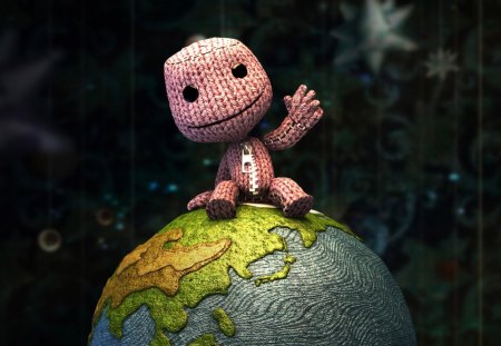 Teddy on the globe.. - brown, cute, animation, teddy