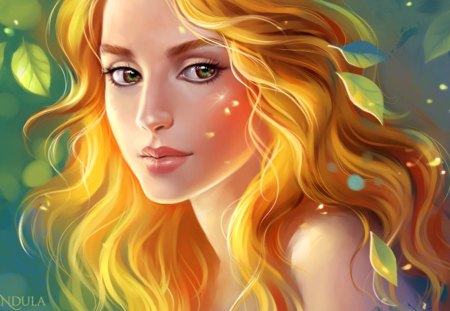 Summer Girl - summer, girl, fantasy, hair