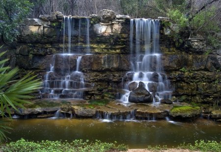 Waterfall - water, creek, landscape, stones, rocks