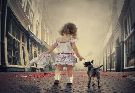 Girl and dog