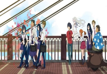 Dream Days - school uniform, sky, group, anime, manga