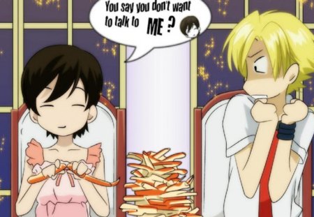 Haruhi&Tamaki - dinner, manga, anime, funny, couple