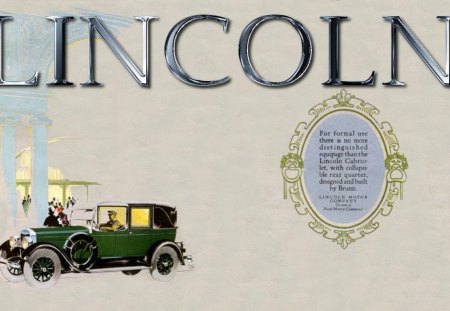 1926 Lincoln Brun Cabrolet Ad - Lincoln, vintage, automobile, 1926 Lincoln, cabrolet