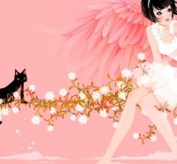 **PINK ANGEL and KITTEN**