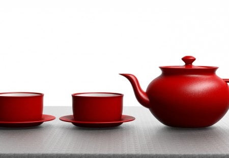 *** Time for tea...*** - cups, red, tea, color, food