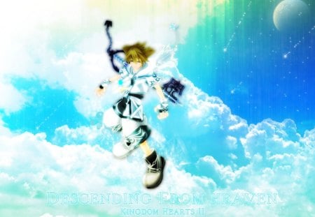 ~The Final Form~ - planets, sky, sora, video game, keyblade master, shooting stars, glowing, square enix, clouds, kingdom hearts 2, final form, keyblades