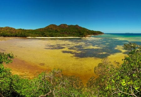 *** SEYCHELLES - Baie Sainte Anne *** - nature, ocean, trees, water, seychelles, baie, sea