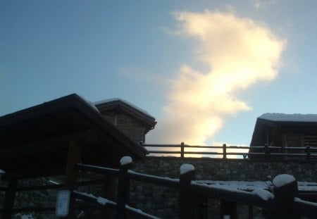 good created image... - sky, mountain, snow, natura, winter