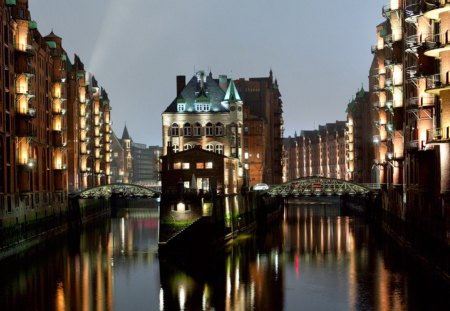 Hamburg - germany, amazing, city, night, hamburg