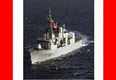 Salute to our Military--the HMCS Toronto on a Canadian Flag - Salute, MY FLAG, HMCS Toronto, CANADIAN MILITARY