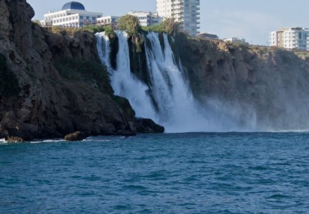 lower duden falls in ankara turkey - city, waterfalls, bay, cliff