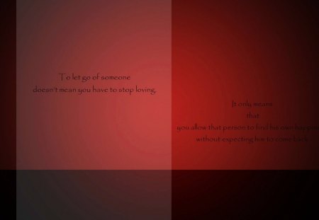 To let go of someone - words, texture, red, word