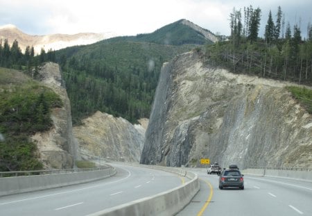 The Rockies mountains in BC - Canada 22 - mountains, roads, clouds, photography, trees, green