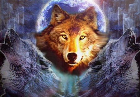 Wolf Abstract - wolves, abstract, fantasy, animals