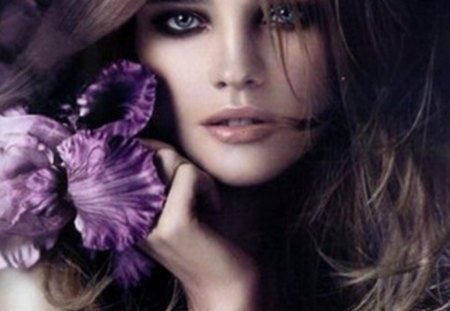 purple beauty - beauty, purple, girl, tenderness, iris