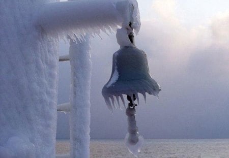 frozen bell - ice, snow, beautiful, winter, frozen, bell, photos