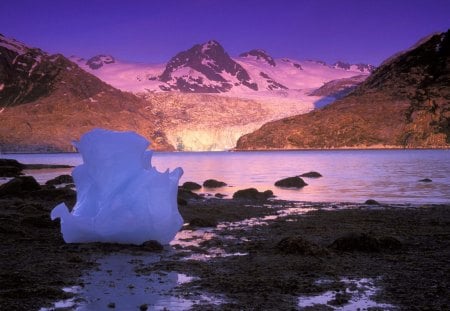 Icebergs At Sunrise  Derickson Bay  Alaska - nature, landscape