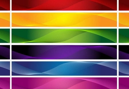 Colorful Retro Banners - abstract, colorful, retro, vector, banners