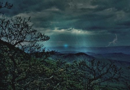 	thunder Ridge stormy night - night, ridge, thunder, stormy