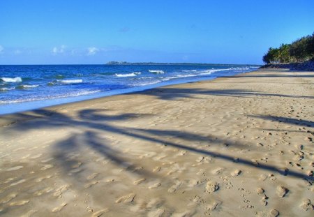 Shadows on the beach - beach, shadows