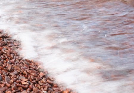 Ephemera  - waves, water, red, rocks