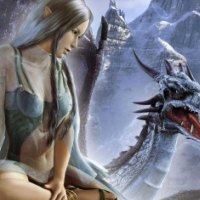 fantasy  elfe and dragon