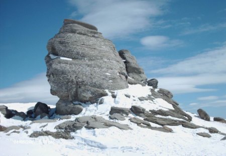 Romania Bucegi Mountains Sfinx winter - romania bucegi mountains, sfinx winter