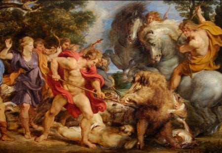 Rubens-The calydonian boar hunts - rubens, the calydonian boar hunts