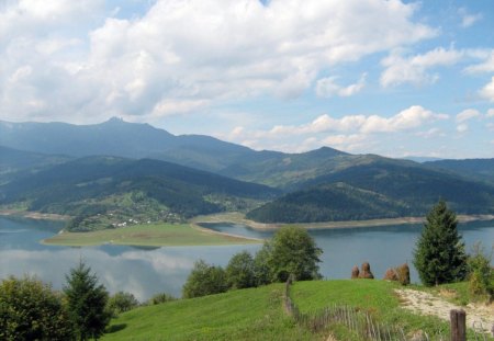 Romania-Spring mountain lake - romania, spring mountain lake