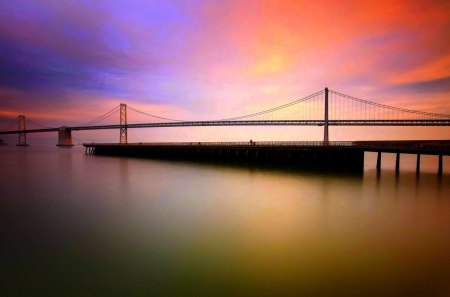 SOOTHING VIEW - calm, california, sunset, bridge, san francisco