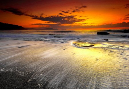 SUMMER SUNSET - beach, summer, sunset, sea