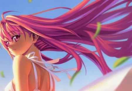 anime girl pink hair - anime, girl, hair, pink