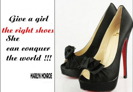 The Shoe Series--A Marilyn Monroe Quote - MM, shoes, quote, series