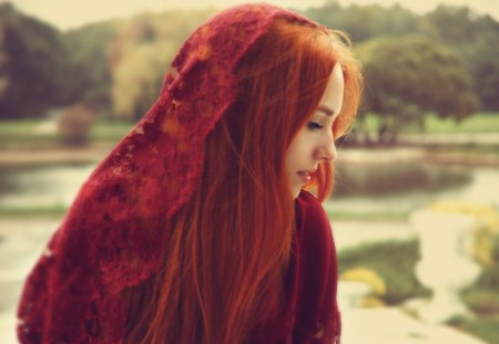 Red HAIR - red, woman, hair, model