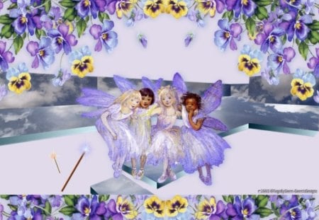 pretty little faries - wings, fairy, fantasy, pretty