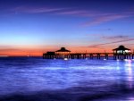 sea pier at sundown