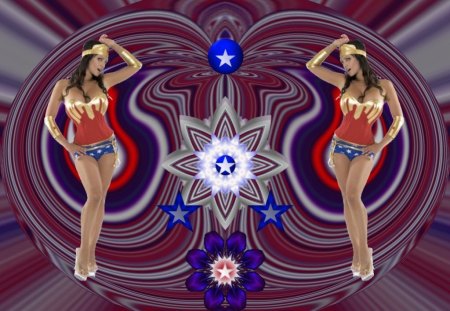 Cause It's Red White and Blue - eye candy, collage, 3d, fractal, abstract